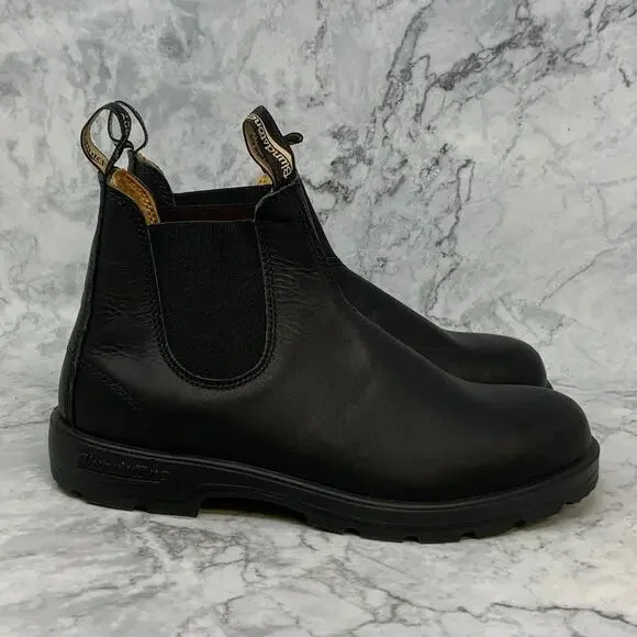 Blundstone Size 11 Black Leather Ankle Chelsea Boots Elastic Side Pull On P14-18